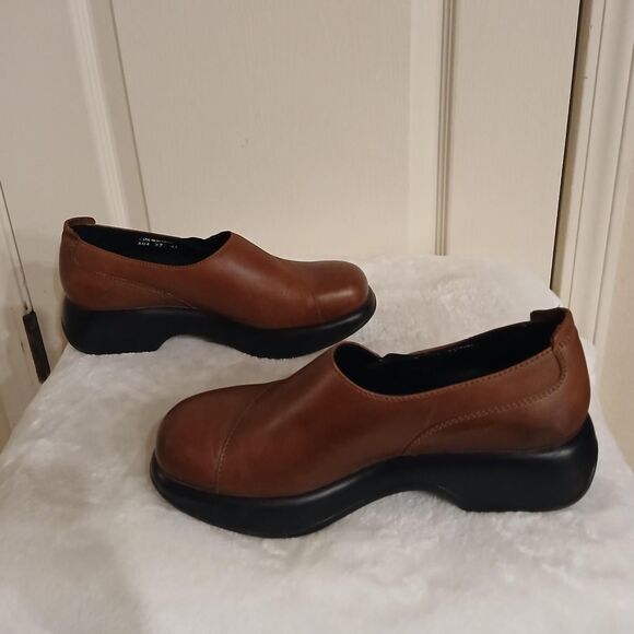 Dansko Professional brown leather black platform clogs EU 41 US Size 10 10.5 - Picture 4 of 8